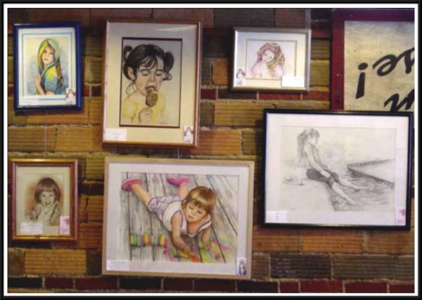 "Blue Veil,"    "Messy Hands,"      "Ice Cream," "Chalking the Walk,"      "Angel Dreams,"    "Splash"
Cafe Royale  4/06